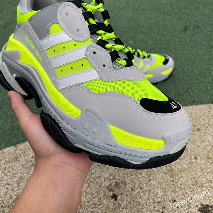 Balenciaga Grey Green Triple S Vintage Dad Shoes