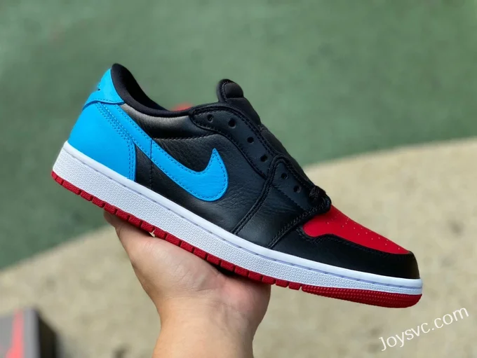 Air Jordan 1 Low CZ0775-046 Reverse Siren Black Red Blue DG Version