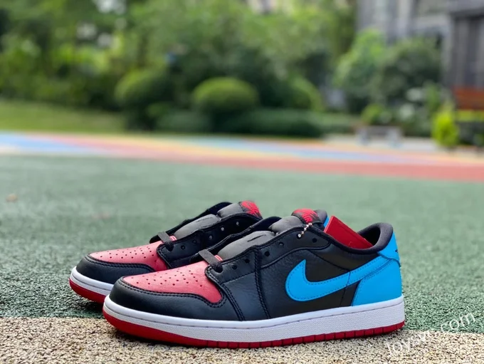 Air Jordan 1 Low CZ0775-046 Reverse Siren Black Red Blue DG Version