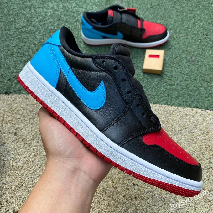 Air Jordan 1 Low CZ0775-046 Reverse Siren Black Red Blue DG Version