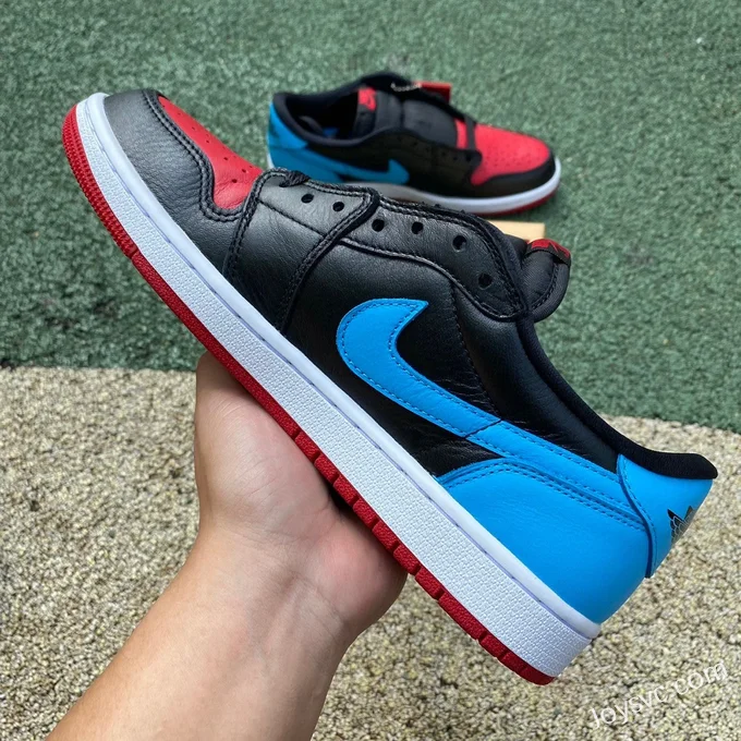 Air Jordan 1 Low CZ0775-046 Reverse Siren Black Red Blue DG Version