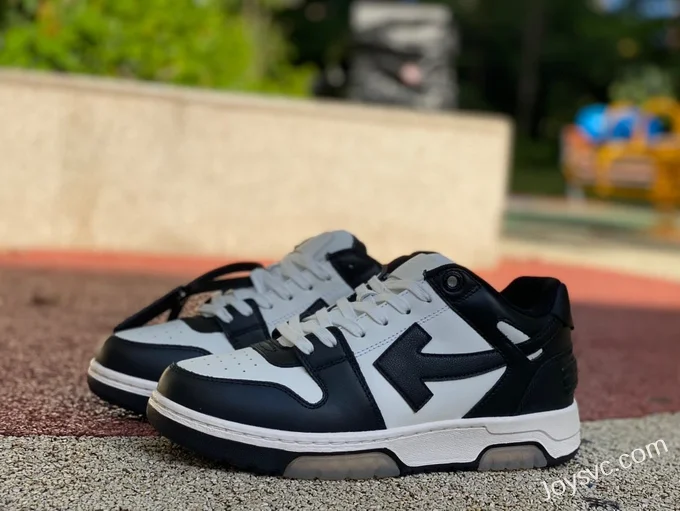 OFF-WHITE Black White Leather Sneakers