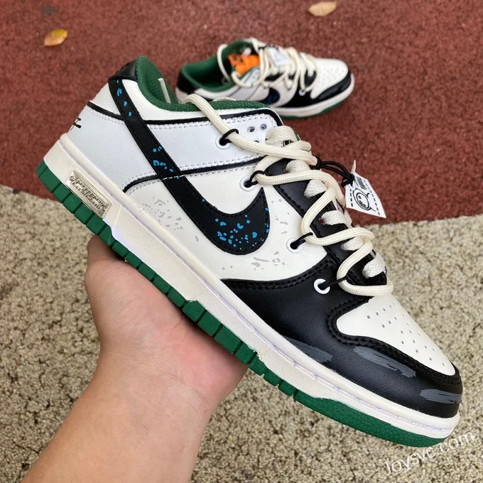 Nike Dunk Low Black White Green Deconstructed DD1391-300