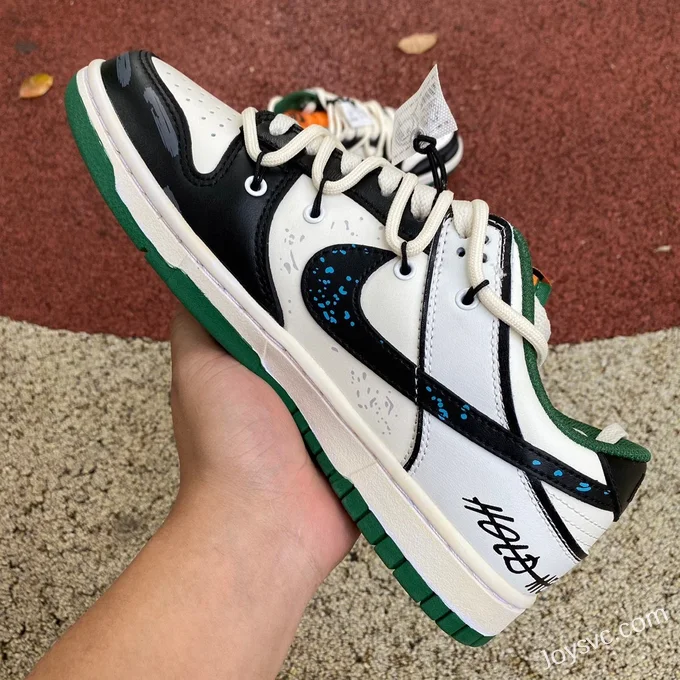 Nike Dunk Low Black White Green Deconstructed DD1391-300