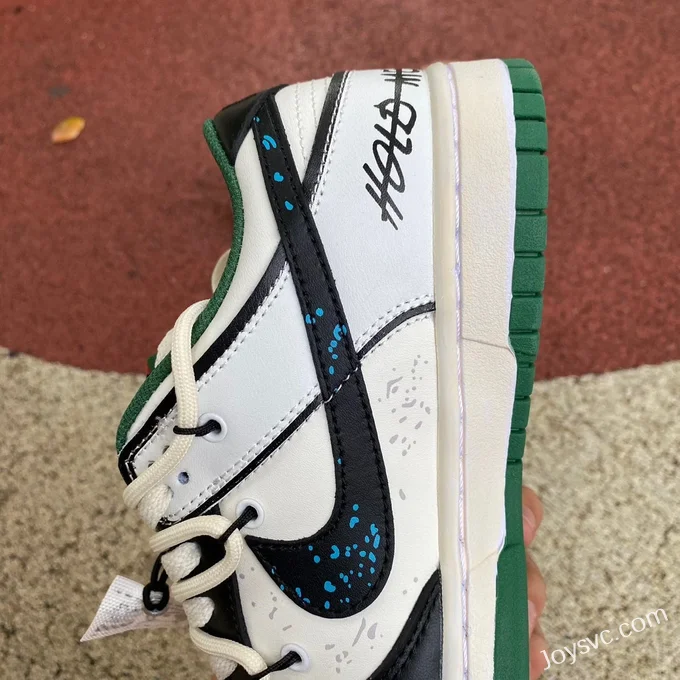 Nike Dunk Low Black White Green Deconstructed DD1391-300