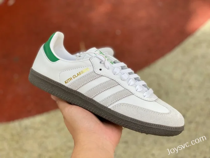 Adidas x KITH Samba White Green Retro Sneakers FX5398