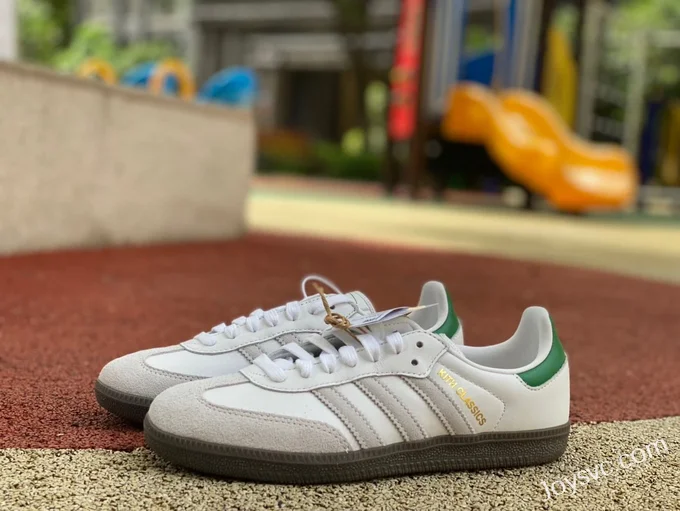 Adidas x KITH Samba White Green Retro Sneakers FX5398