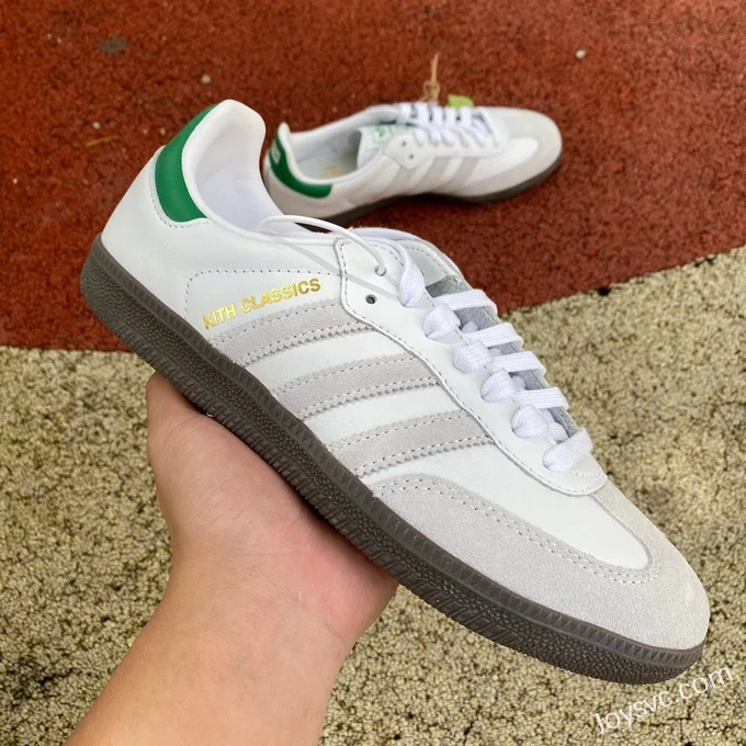 Adidas x KITH Samba White Green Retro Sneakers FX5398