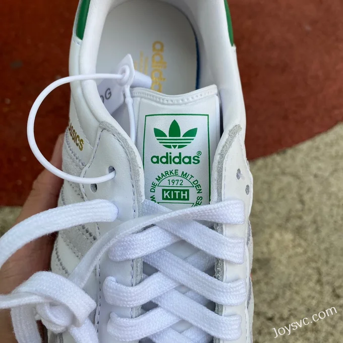 Adidas x KITH Samba White Green Retro Sneakers FX5398