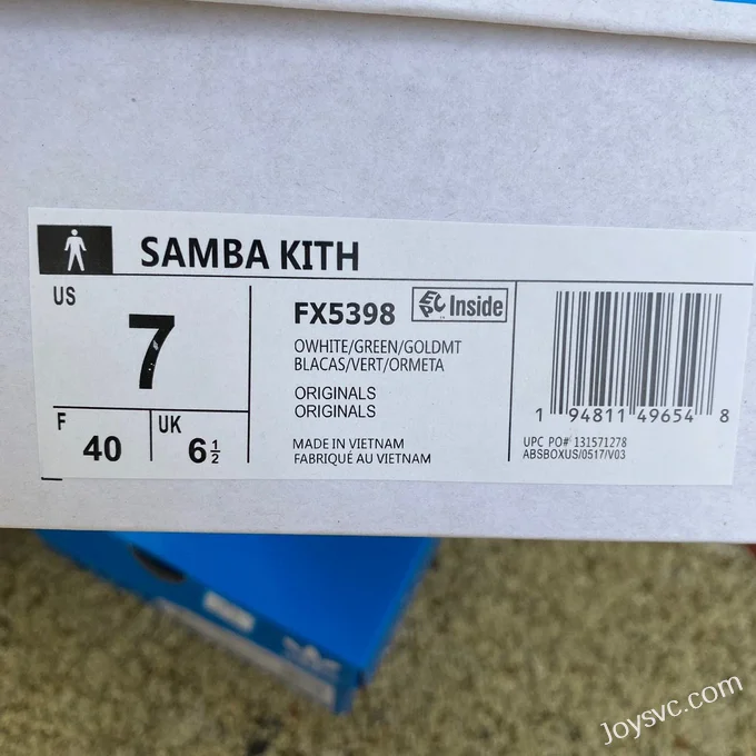 Adidas x KITH Samba White Green Retro Sneakers FX5398