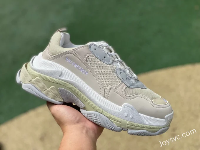 Balenciaga White Grey Triple S Vintage Dad Shoes