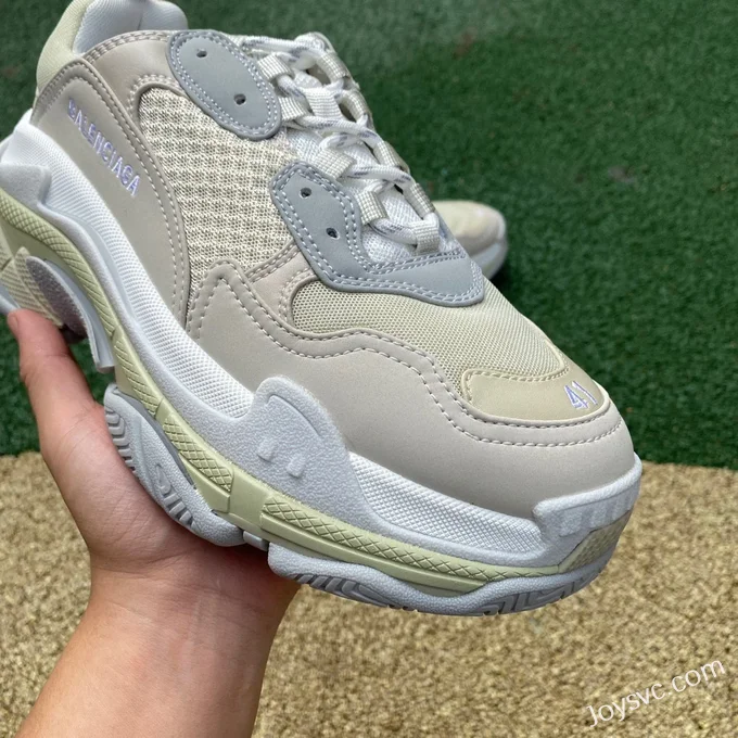 Balenciaga White Grey Triple S Vintage Dad Shoes