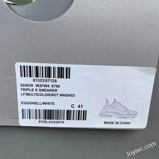 Balenciaga White Grey Triple S Vintage Dad Shoes