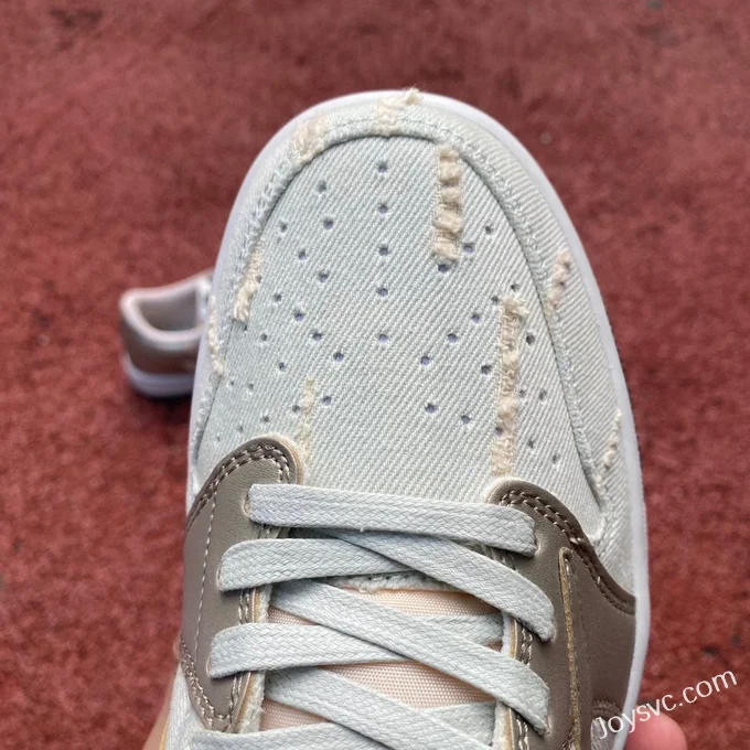 Travis Scott x Air Jordan 1 Low DM7866-815 Denim Ripped Reverse Swoosh