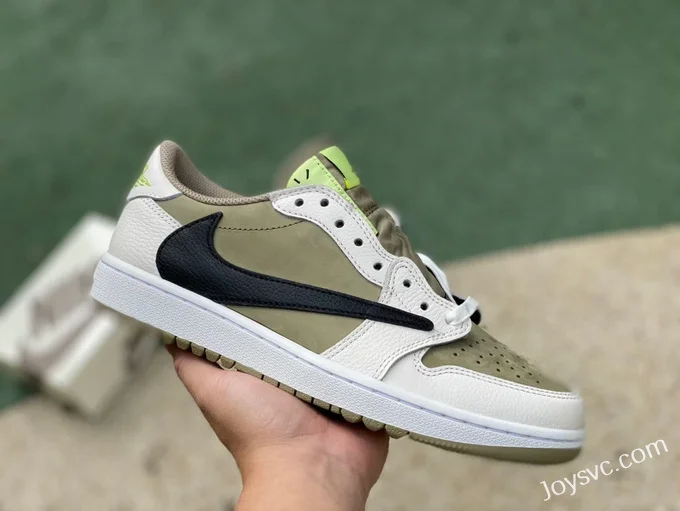 Travis Scott x Air Jordan 1 Low FZ3124-200 Avocado Pure Version