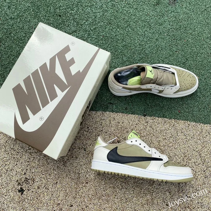 Travis Scott x Air Jordan 1 Low FZ3124-200 Avocado Pure Version