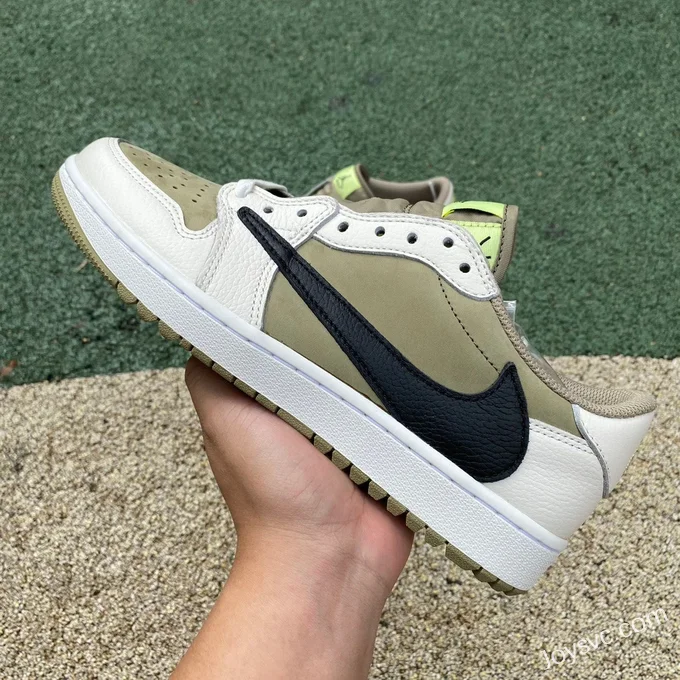 Travis Scott x Air Jordan 1 Low FZ3124-200 Avocado Pure Version