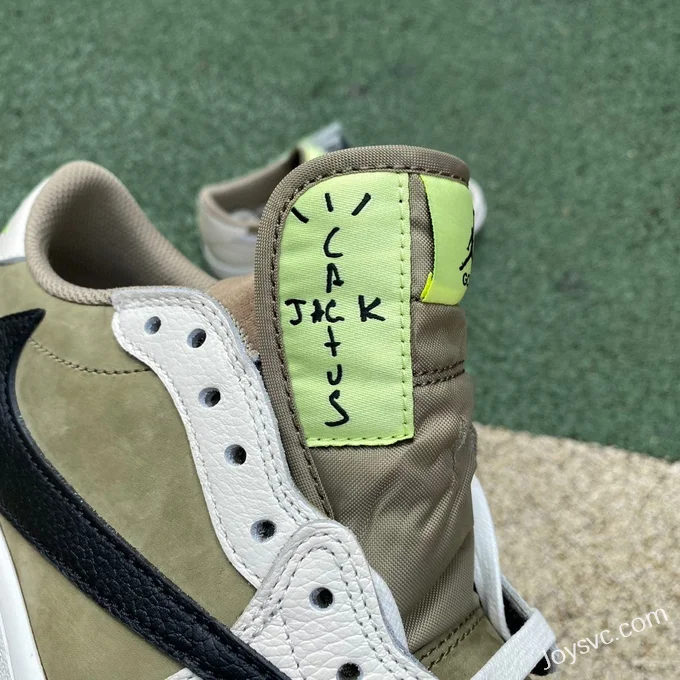 Travis Scott x Air Jordan 1 Low FZ3124-200 Avocado Pure Version