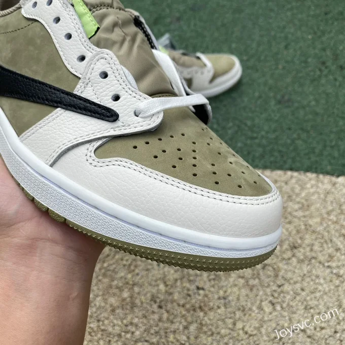 Travis Scott x Air Jordan 1 Low FZ3124-200 Avocado Pure Version