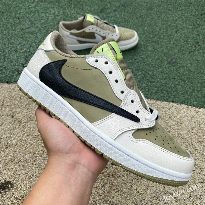 Travis Scott x Air Jordan 1 Low FZ3124-200 Avocado Pure Version