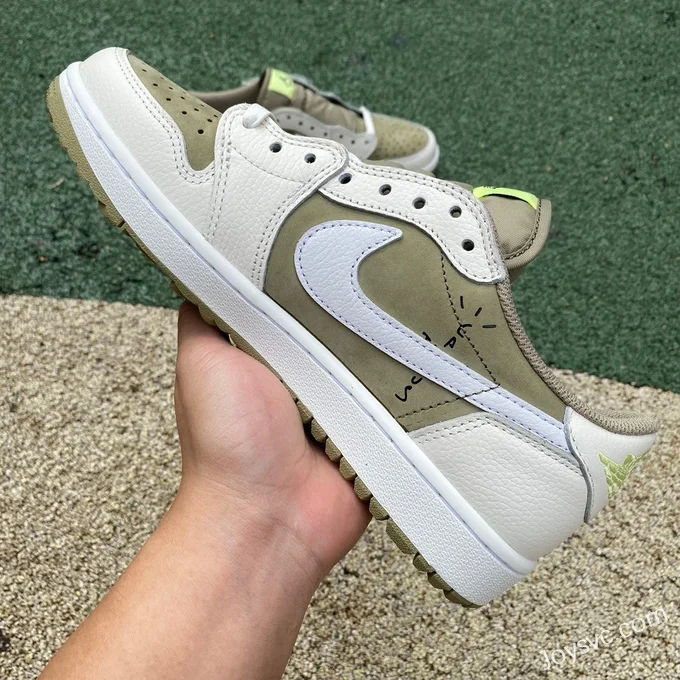 Travis Scott x Air Jordan 1 Low FZ3124-200 Avocado Pure Version