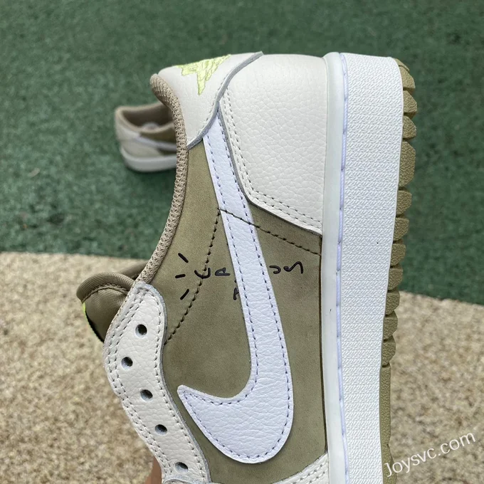 Travis Scott x Air Jordan 1 Low FZ3124-200 Avocado Pure Version