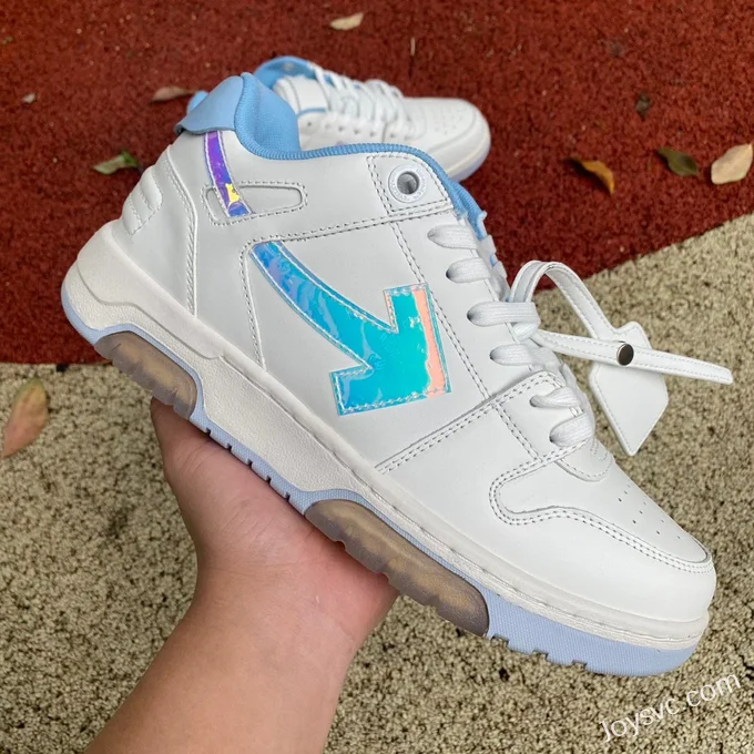 OFF-WHITE White Blue Laser Leather Sneakers