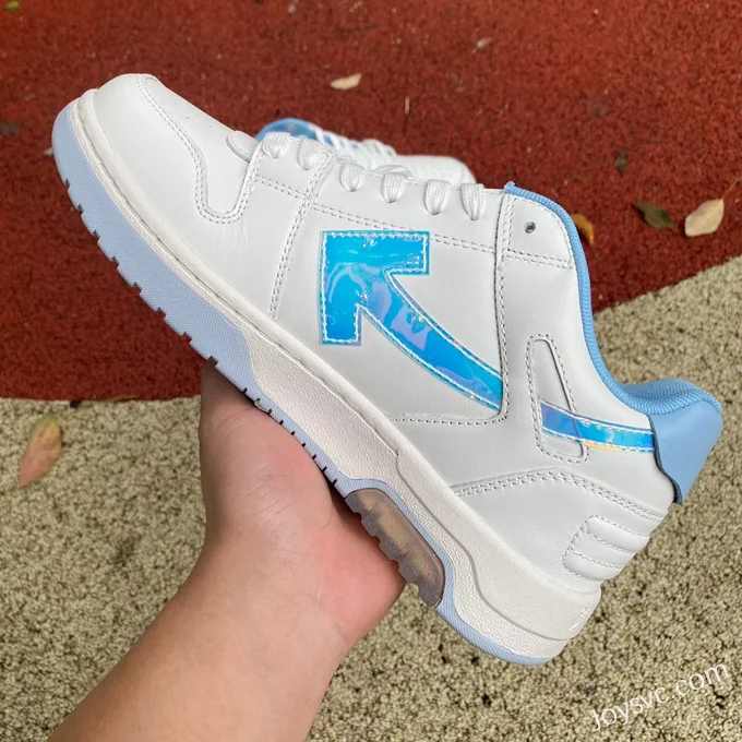 OFF-WHITE White Blue Laser Leather Sneakers