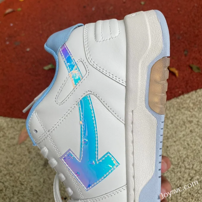 OFF-WHITE White Blue Laser Leather Sneakers