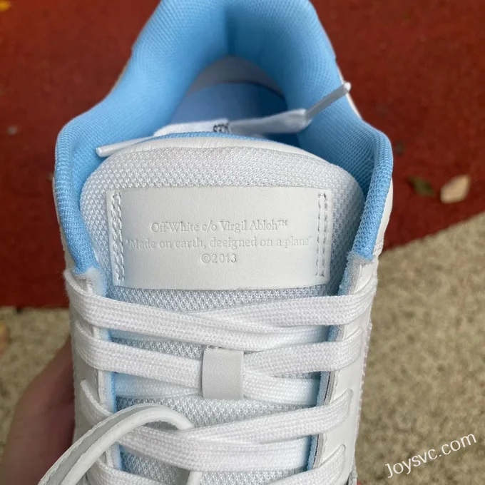 OFF-WHITE White Blue Laser Leather Sneakers