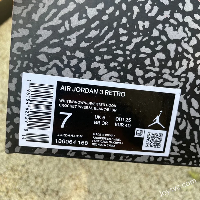 Air Jordan 3 x Travis Scott 136064-168 White Brown