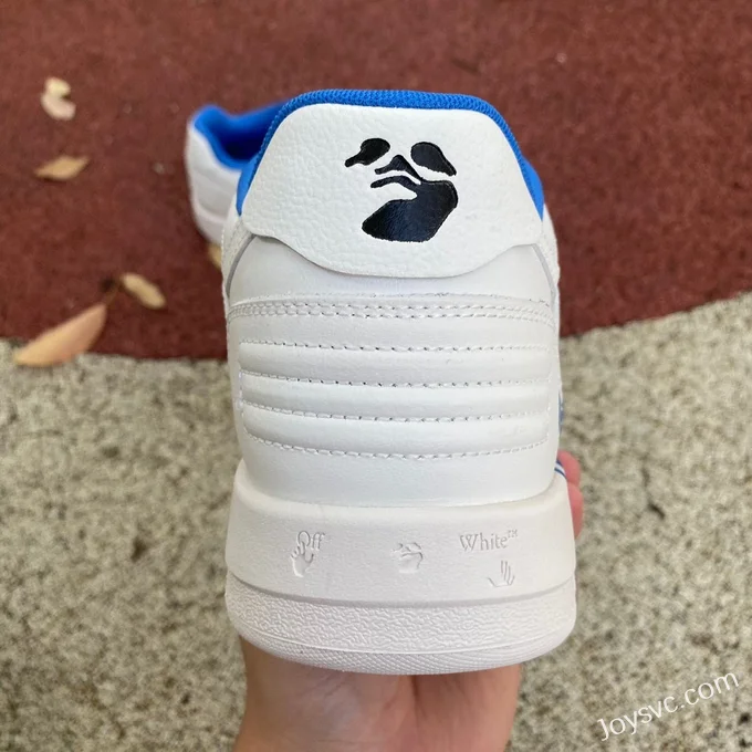 OFF-WHITE White Blue Leather Sneakers