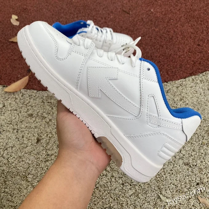 OFF-WHITE White Blue Leather Sneakers