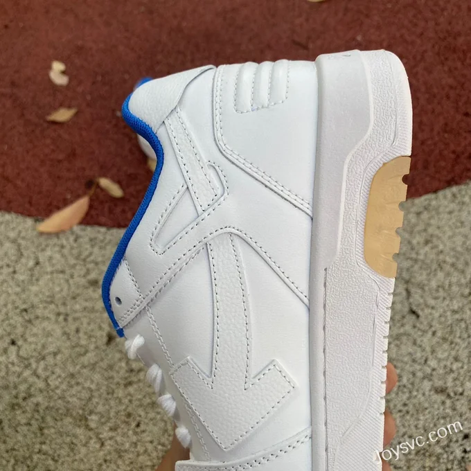 OFF-WHITE White Blue Leather Sneakers