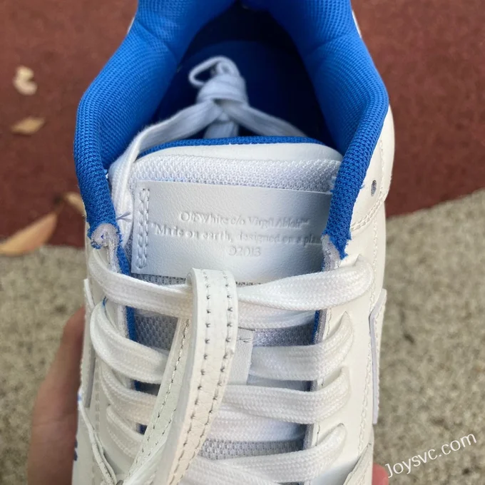 OFF-WHITE White Blue Leather Sneakers