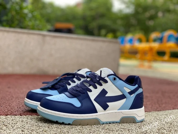 OFF-WHITE Navy White Leather Sneakers