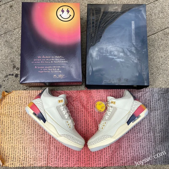 J Balvin x Air Jordan 3 FN0344-901 White Blue Red