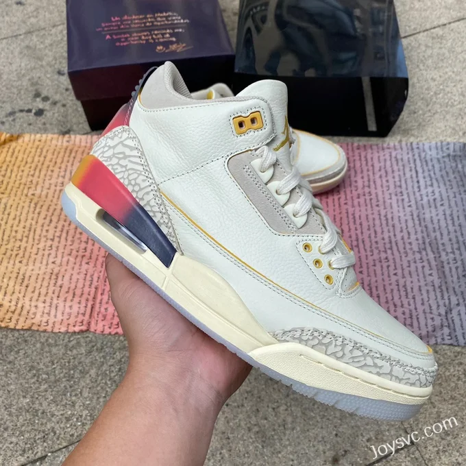 J Balvin x Air Jordan 3 FN0344-901 White Blue Red