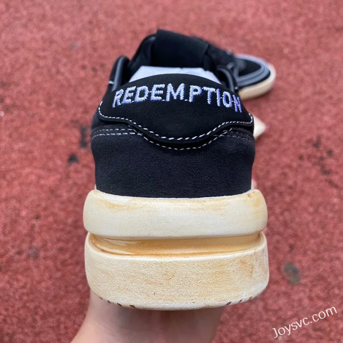 The Last Redemption Black Distressed Spacecourt Sneakers