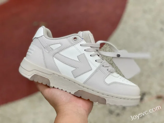 OFF-WHITE White Grey Leather Sneakers