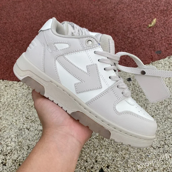 OFF-WHITE White Grey Leather Sneakers