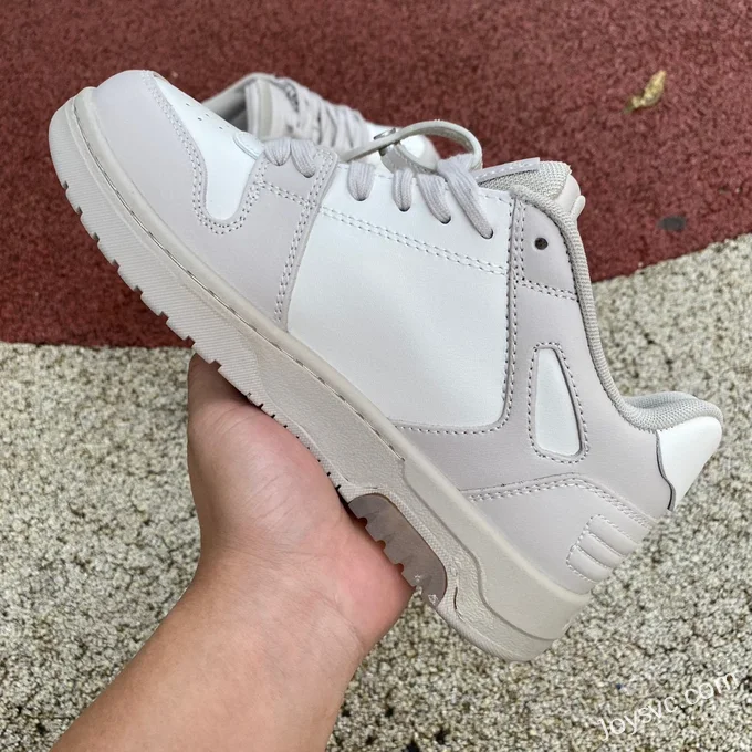 OFF-WHITE White Grey Leather Sneakers