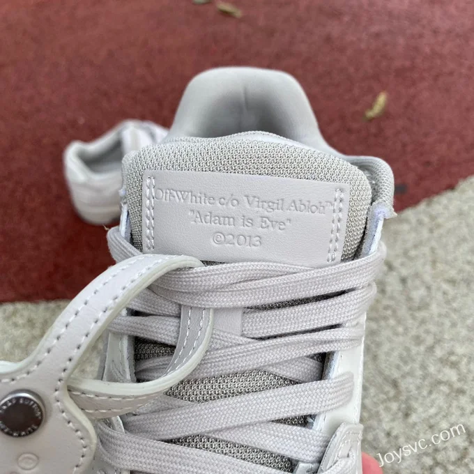 OFF-WHITE White Grey Leather Sneakers