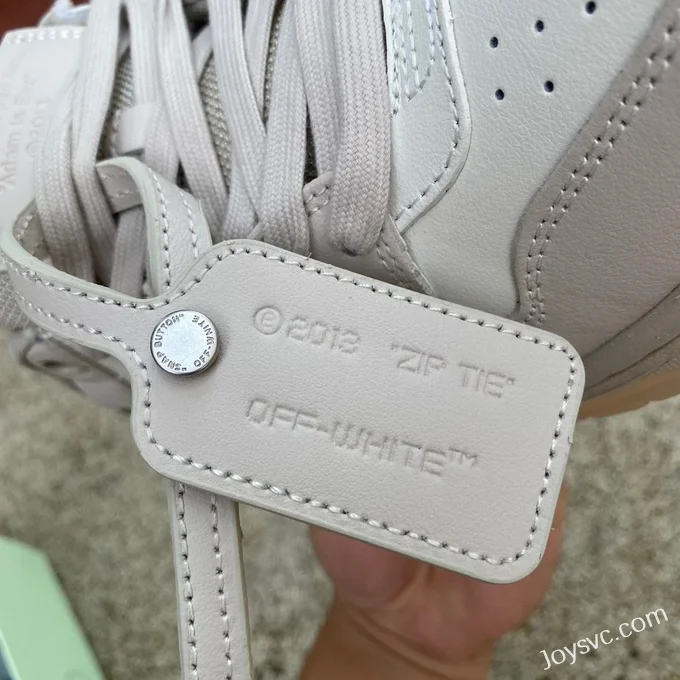 OFF-WHITE White Grey Leather Sneakers