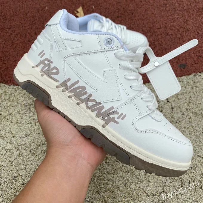 OFF-WHITE White Beige Leather Sneakers