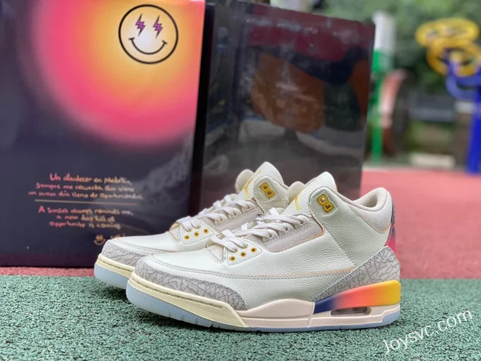 J Balvin x Air Jordan 3 FN0344-901 White Blue Red