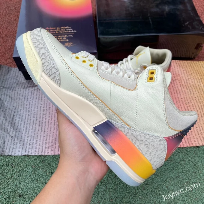 J Balvin x Air Jordan 3 FN0344-901 White Blue Red