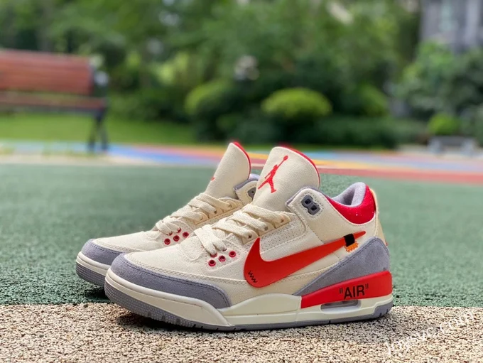 OFF-WHITE x Air Jordan 3 DH7139-100 White Red