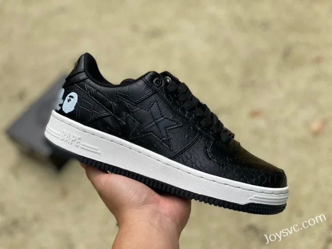 NEIGHBORHOOD x BAPE STA SK8 Low-Top Shoes in Black and White