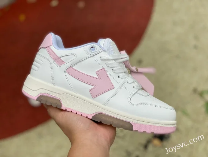 OFF-WHITE White Pink Leather Sneakers